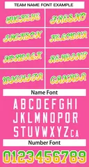 Pink Neon Green Gold-White Stripe Gradient Baseball Jersey 3