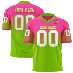 Pink Neon Green Gradient Fashion Authentic Football Jersey