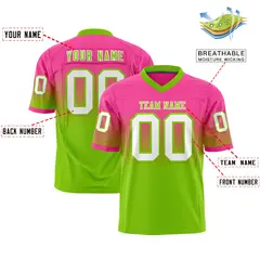 Pink Neon Green Gradient Fashion Authentic Football Jersey 2