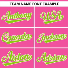 Pink Neon Green Gradient Star Pattern Baseball Jersey 3