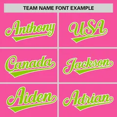 Pink Neon Green Horizontal Stripe Pullover Baseball Jersey 3