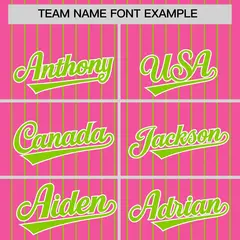 Pink Neon Green Pinstripe Two-Tone Authentic Baseball Jersey 3