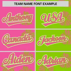 Pink Neon Green Split Flower Graffiti Baseball Jersey 3