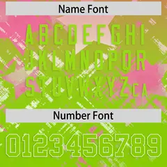 Pink Neon Green Star Gradient Flag Football Jersey 4