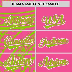 Pink Neon Green Tribal Split Baseball Jersey 3
