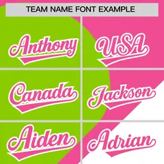 Pink Neon Green-White Color Block Half Heart Baseball Jersey 3