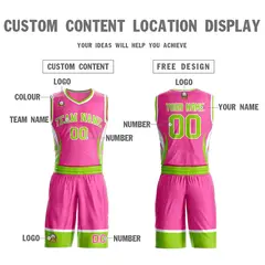 Pink Neon Green-White Graffiti Lightning Basketball Jersey 3