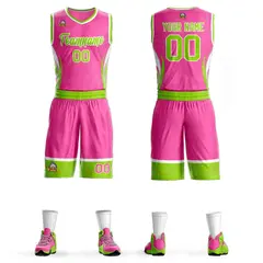 Pink Neon Green-White Graffiti Lightning Basketball Jersey