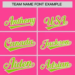 Pink Neon Green-White Varsity Full-Zip Raglan Stripe Letterman Bomber Jacket 3