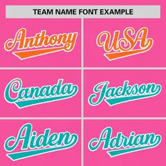 Pink Orange-Aqua Gradient Side Baseball Jersey 3