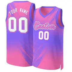 Pink Pink-Purple Gradient Slash Basketball Jersey