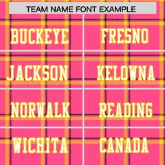 Pink Plaid Pattern Authentic Football Jersey 3