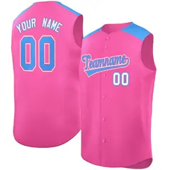 Pink Powder Blue Classic Sleeveless Baseball Jersey 1