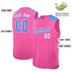 Pink Powder Blue Classic Sleeveless Baseball Jersey 2