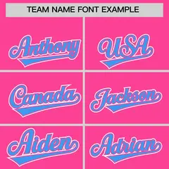 Pink Powder Blue Color Block Authentic Baseball Jersey 3