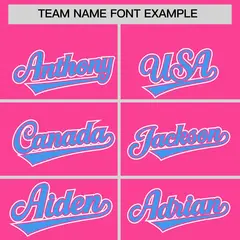 Pink Powder Blue Contrast Raglan Baseball Jersey 3
