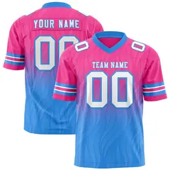 Pink Powder Blue Gradient Outdoor Flag Football Jersey 1