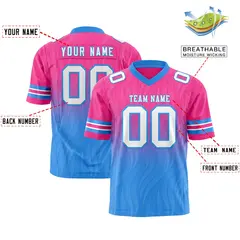 Pink Powder Blue Gradient Outdoor Flag Football Jersey 2