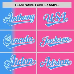 Pink Powder Blue Gradient Pinstripe Baseball Jersey 3