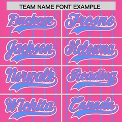 Pink Powder Blue Gradient Stripe Sleeves Baseball Jersey 3