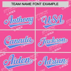 Pink Powder Blue Graffiti Full Button Baseball Jersey 3