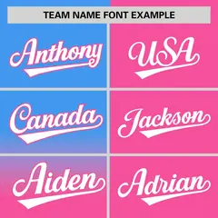 Pink Powder Blue Half Gradient Authentic Baseball Jersey 3