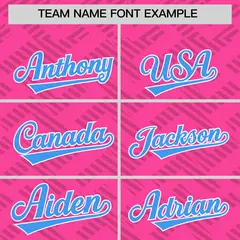 Pink Powder Blue L Pattern Raglan Full-Snap Varsity Letterman Jacket 3