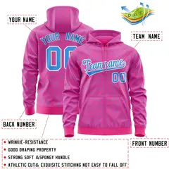 Pink Powder Blue Leopard Print Varsity Letterman Jacket Hoodie 4
