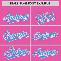 Pink Powder Blue Pinstripe Two-Tone Baseball Jersey 3