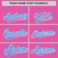Pink Powder Blue Pinstripe Two-Tone Baseball Jersey 3