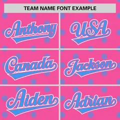 Pink Powder Blue Polka Dot Graffiti Baseball Jersey 3