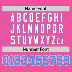 Pink Powder Blue Polka Dot Graffiti Baseball Jersey 4