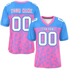 Pink Powder Blue Raglan Sleeves Camo Football Jersey
