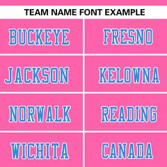 Pink-Powder Blue Raglan Sleeves Football Jersey 3