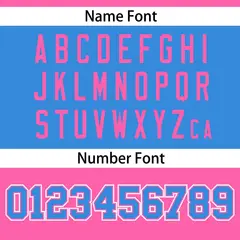 Pink-Powder Blue Raglan Sleeves Football Jersey 4