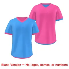 Pink Powder Blue Reversible Pullover Baseball Jersey 9
