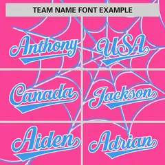 Pink Powder Blue Spider Web Raglan Sleeves Baseball Jersey 3