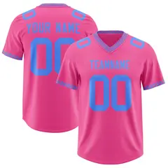 Pink Powder Blue Square Neckline Football Jersey 1