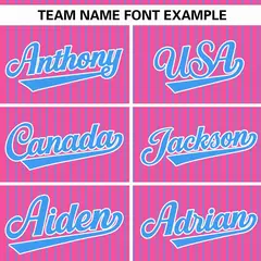 Pink Powder Blue Stripe Authentic Pullover Baseball Jersey 3