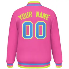 Pink Powder Blue Varsity Letterman Baseball Jacket 4