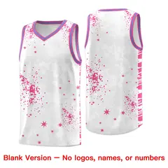 Pink Powder Blue Vice Burst Graffiti Basketball Jersey 6