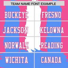 Pink Powder Blue White Graffiti Pattern Flag Football Jersey 3