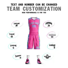 Pink Powder Blue-White Lightning Graffiti Basketball Jersey 4