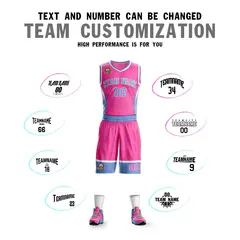 Pink Powder Blue-White Lightning Graffiti Basketball Jersey 4