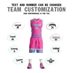 Pink Powder Blue-White Lightning Graffiti Basketball Jersey 4