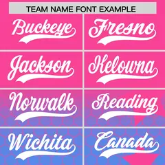 Pink Powder Blue White Rising Stars Gradient Baseball Jersey 3