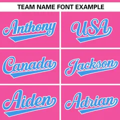 Pink Powder Blue-White Side Two-Tone Baseball Jersey 3
