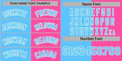Pink Powder Blue-White Split Full-Snap Letterman Jacket 3