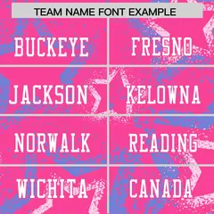 Pink Powder Blue-White Star Graffiti Football Jersey 3