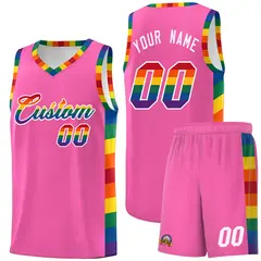 Pink Pride Month LGBT Rainbow Basketball Jersey